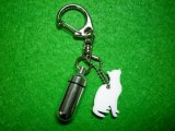 画像: 遺骨・遺毛カプセルキーホルダー「シルエット」　（カプセル　小）　猫(1)