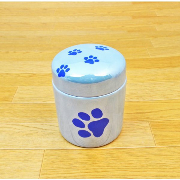 画像5: ペット用骨壺　5寸(1点）「肉球」 光沢ラスターカラー3色 (5)
