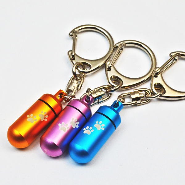 画像3: 遺骨カプセルキーホルダー　サイズ小「肉球」２種（カプセル　小/ ポーチ無し）OPP袋入り (3)