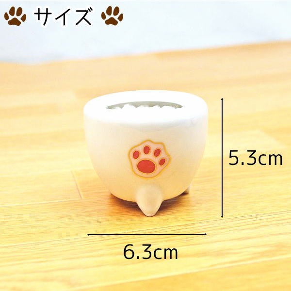 画像3: ペット仏具　（五具足セット）白磁/肉球マーク イエロー　日本製 (3)