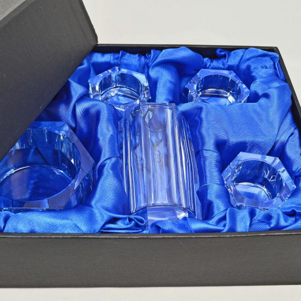 画像: ペット用仏具　クリスタルガラスのペット仏具（5点セット）クリスタルブルー（数量限定入荷）