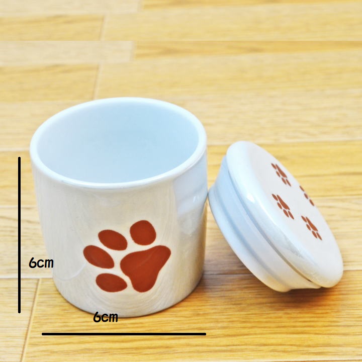 画像: ペット用骨壺　ミニ骨壺　２寸「肉球」3色から選べる　光沢有るラスター加工
