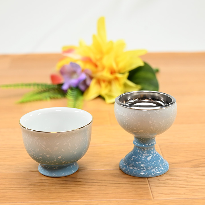 画像: ペット用仏具　有田焼　ご供養セット　グラデーションピンク/グラデーションブルー　日本製 (箱付き）